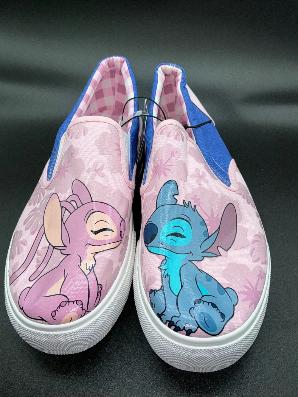 Ground Up Disney Lilo & Stitch Women’s Slip-On Canvas Sneakers Pink/Blue 8.5